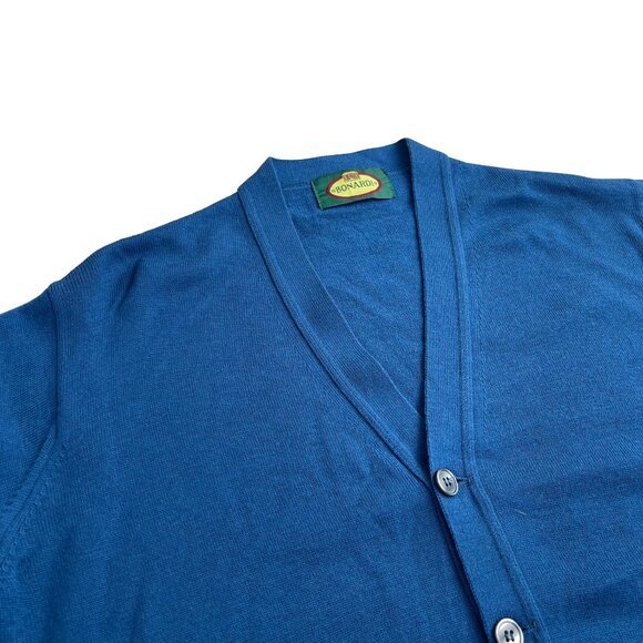 BONARDI (Italy) Stocking Stitch Wool Blend Welt Pocket Cardigan : M - Picture 3 of 5